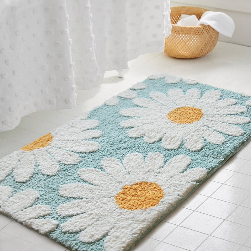 Tapis de bain à fleurs original