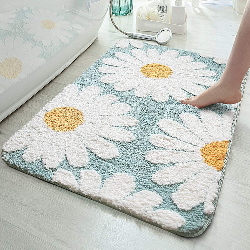 Tapis de bain à fleurs original
