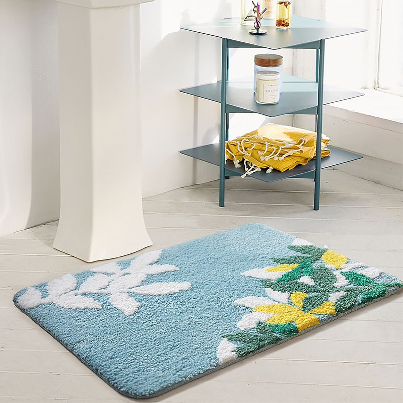 Tapis de bain à fleurs original