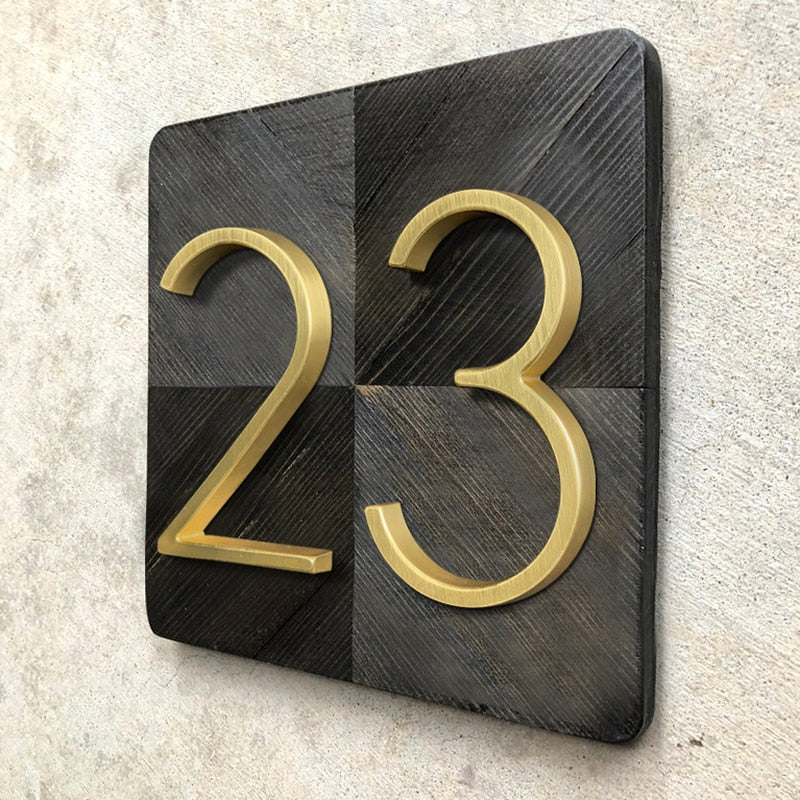 Numéros de maison modernes dorés