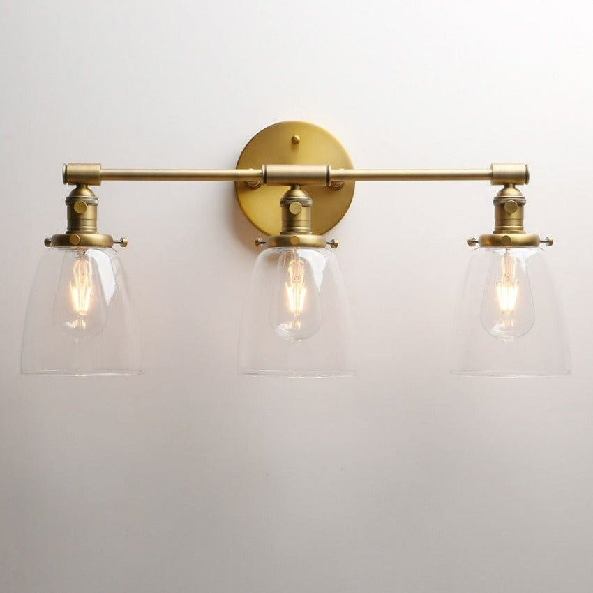 Glass Farmhouse Brass Wall Sconce