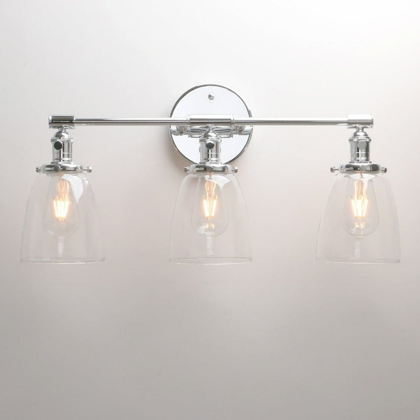 Vintage three bulb chrome wall lamp