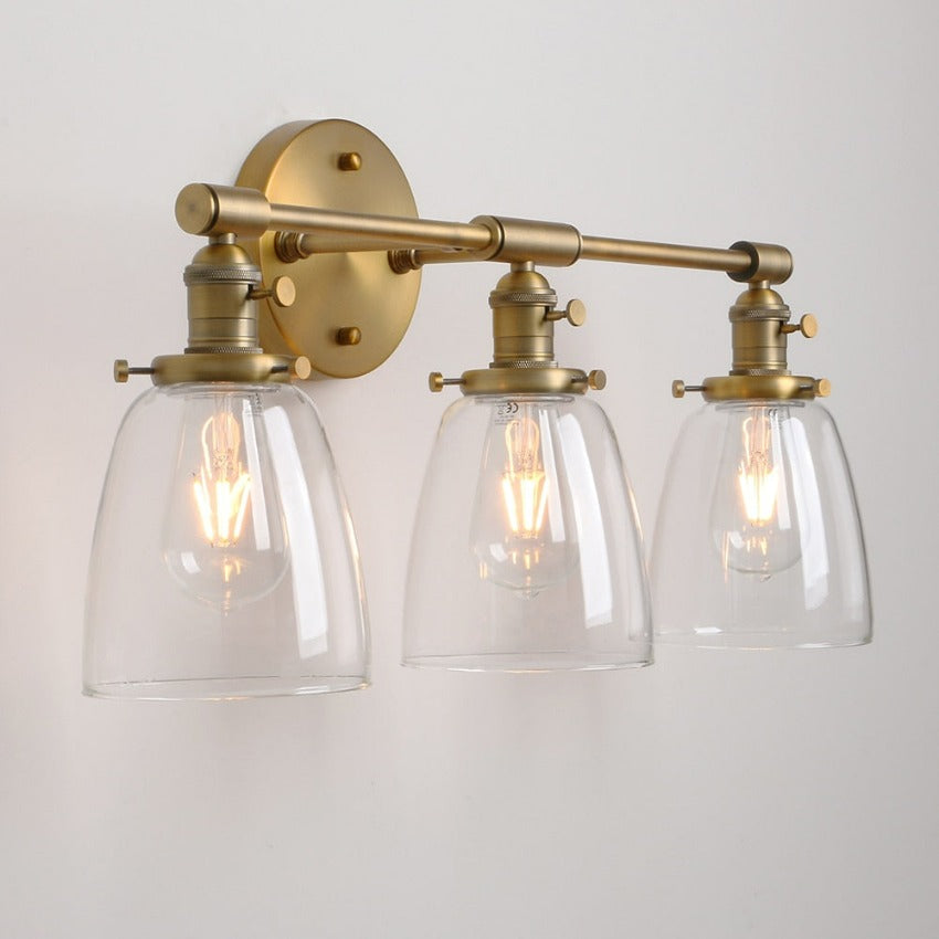 Antique Brass Vintage Multi-Bulb Wall Sconce