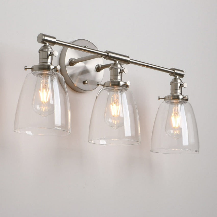 Glass Three-Bulb Wall Sconce