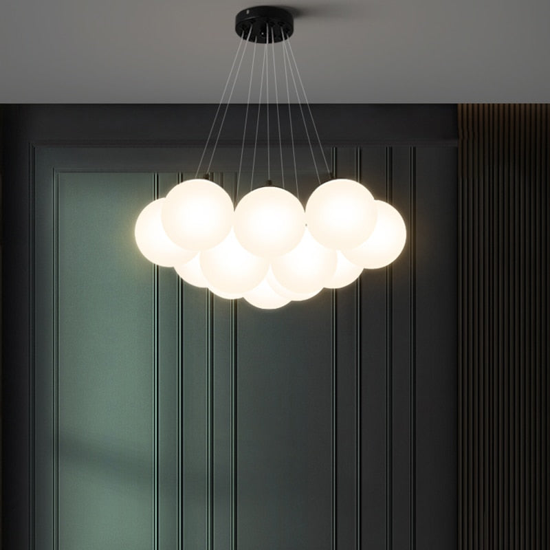 Dex - Lustre globe moderne en verre dépoli