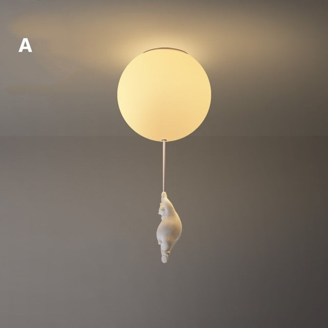 Lámpara de techo con forma de oso globo