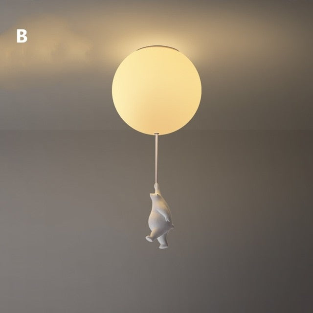 Lámpara de techo con forma de oso globo
