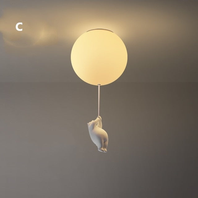 Lámpara de techo con forma de oso globo