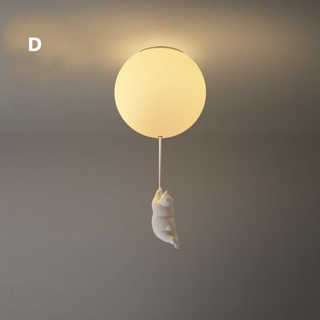 Lámpara de techo con forma de oso globo
