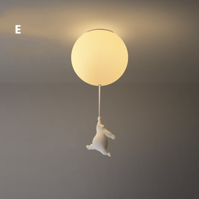 Lámpara de techo con forma de oso globo