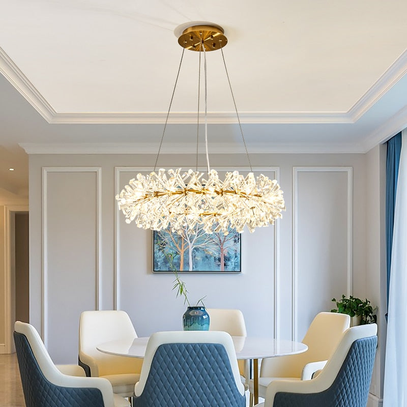Loop Glass Crystal chandelier for Dining Areas