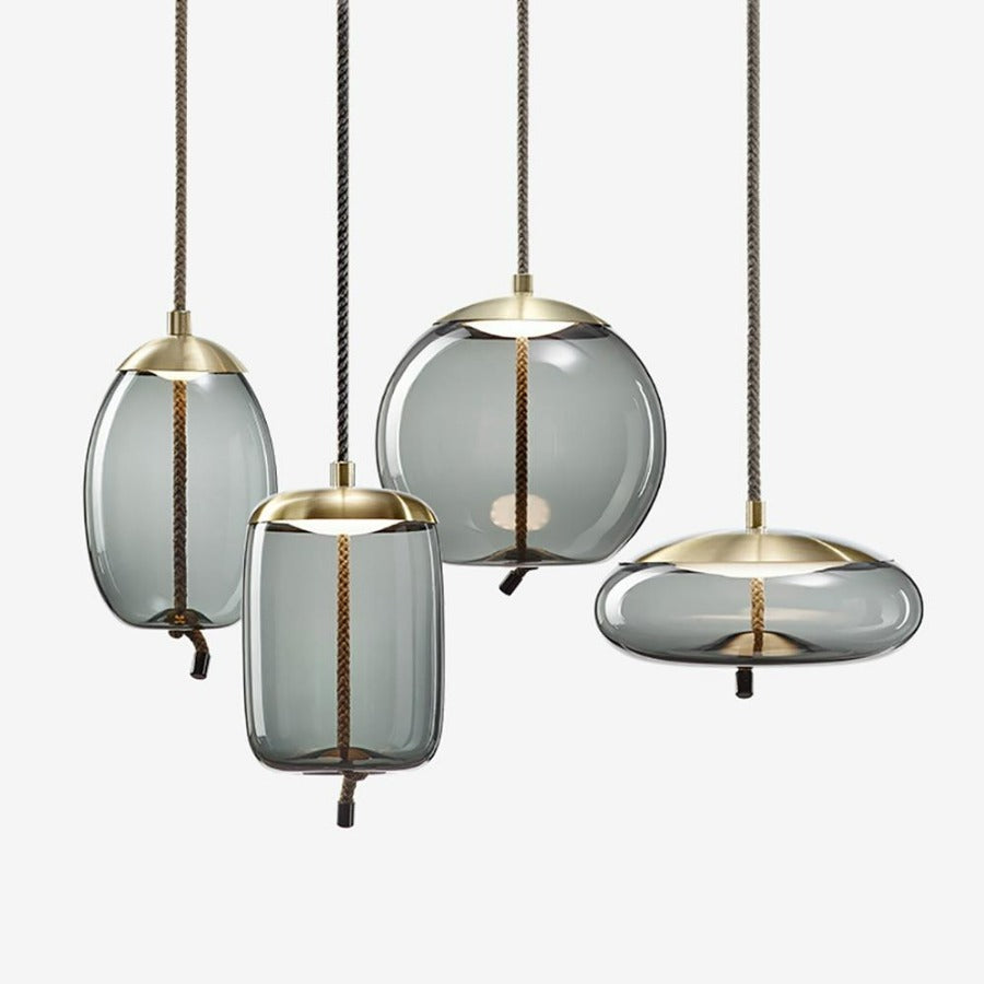Modern Nordic Rope & Glass Pendant Light