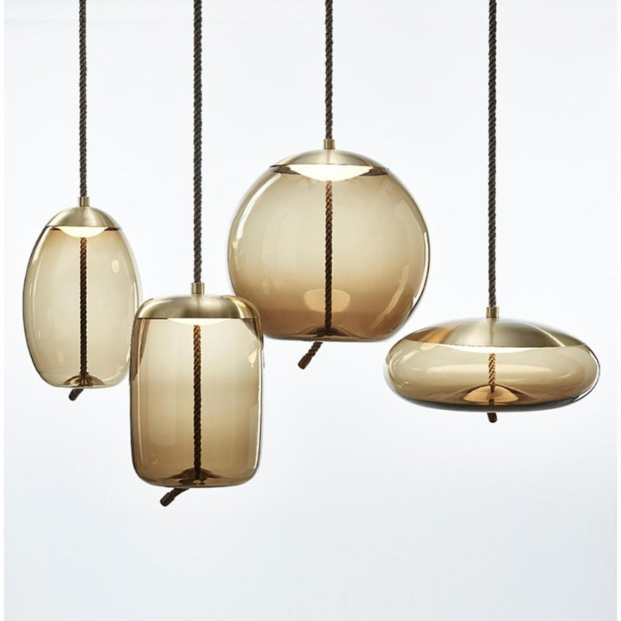 Amber nordic glass pendant lights