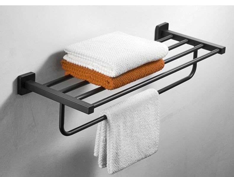 Juego de herrajes para baño de acero inoxidable negro mate