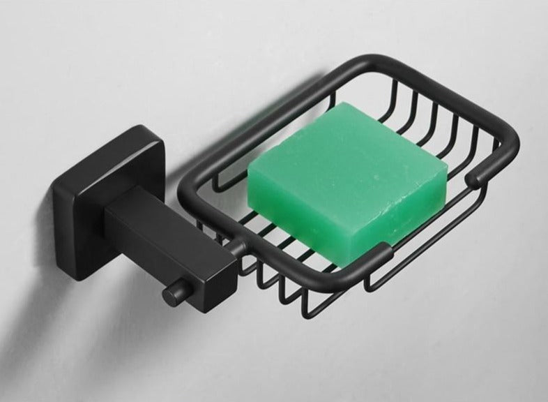 Juego de herrajes para baño de acero inoxidable negro mate