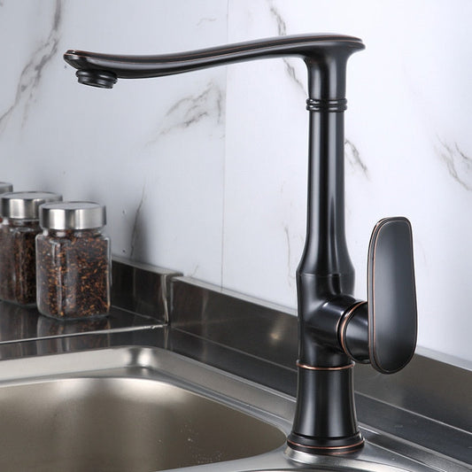 rustoc brass kitchen faucet in black