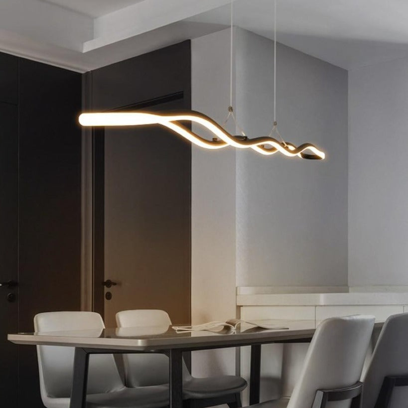 Lámpara de araña LED moderna con ondas