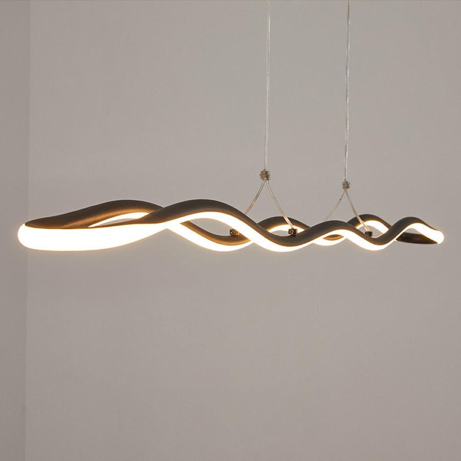 Lámpara de araña LED moderna con ondas