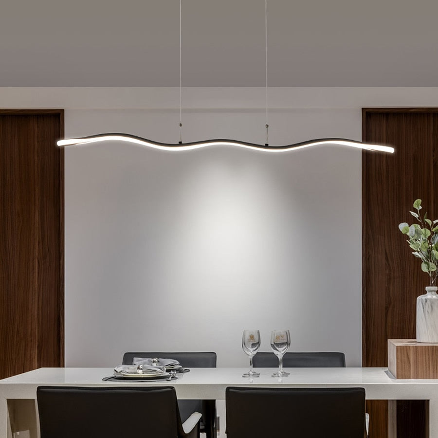 Lámpara de araña LED moderna con ondas
