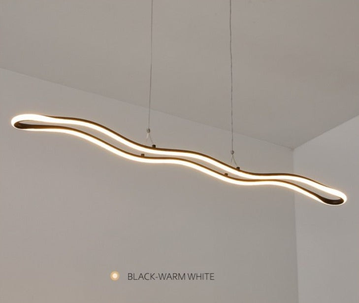 Lámpara de araña LED moderna con ondas