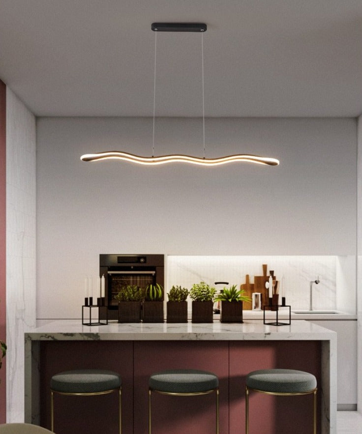 Lámpara de araña LED moderna con ondas