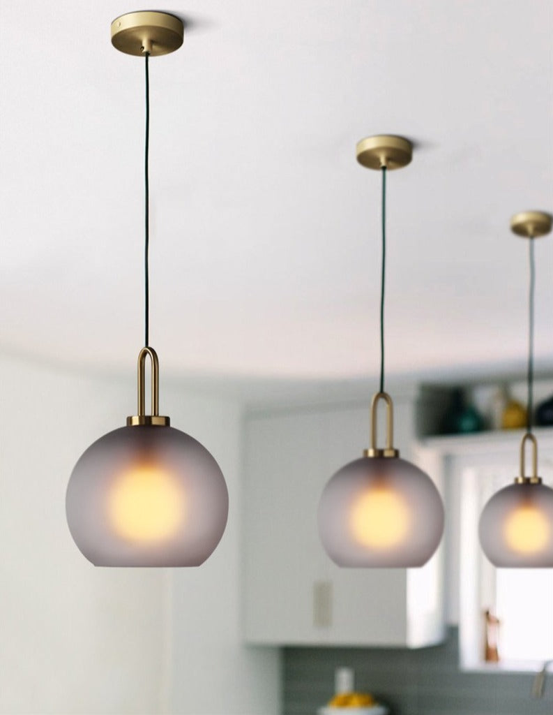 Modern Frosted Glass Globe Hanging Pendant Lighting