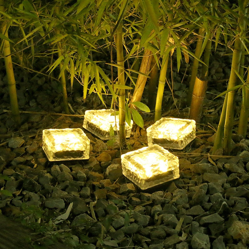 Luces LED solares de cubo de hielo para exteriores