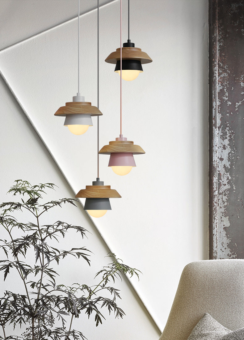 Modern farmhouse wood pendant lights