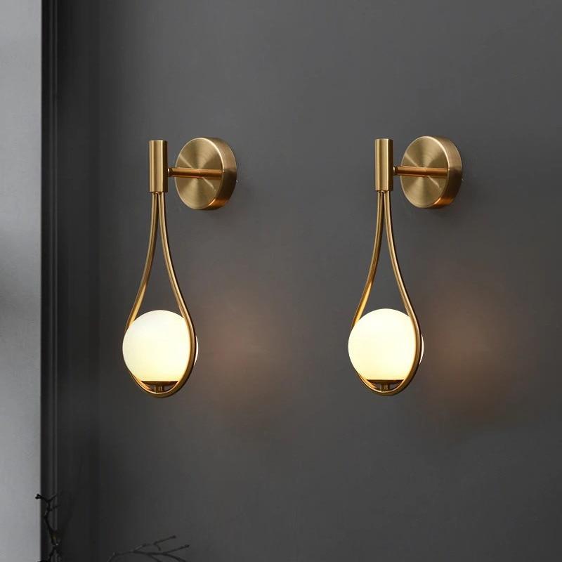 Modern Brass Nordic Glass Globe Wall Light