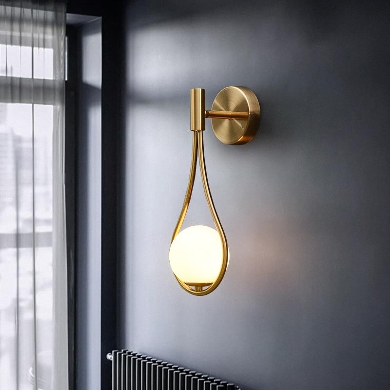 Modern LED Gold Brass Wall Sconce