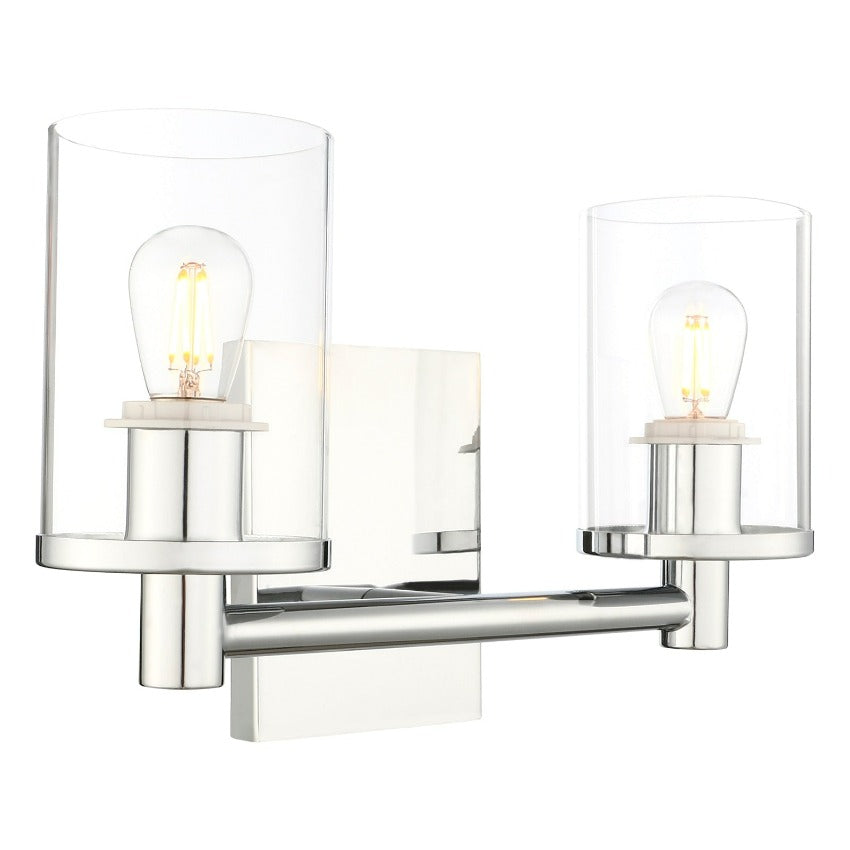 Chrome Vintage Industrial Two-Bulb Wall Sconce