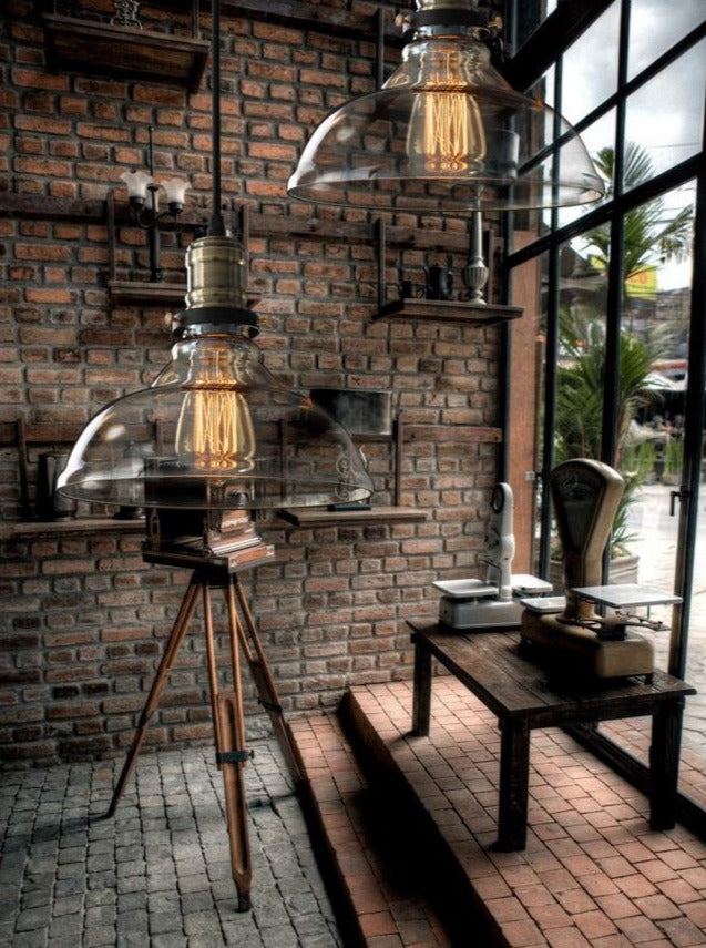 Amber industrial hanging pendant Light