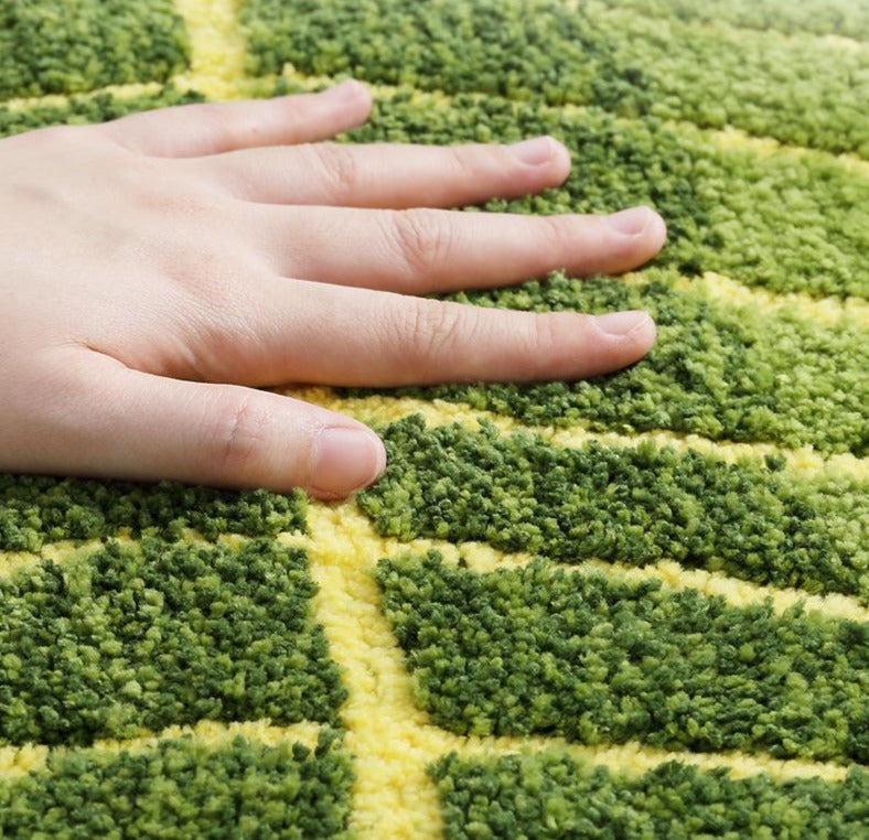 Alfombra de baño con hojas de plátano tropicales