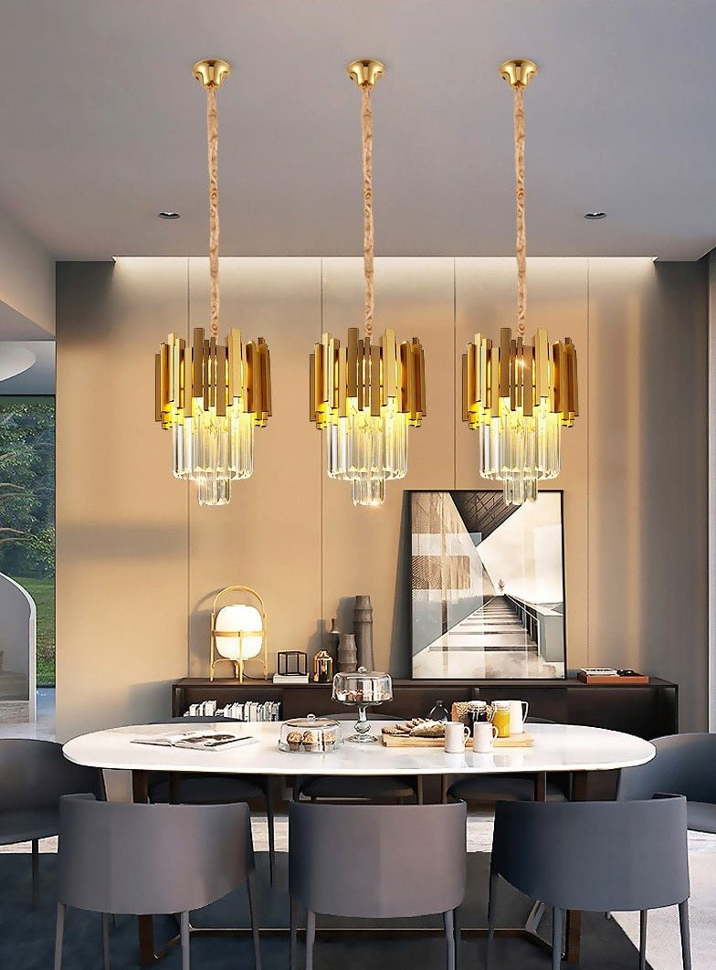 glass crystal pendant light for office