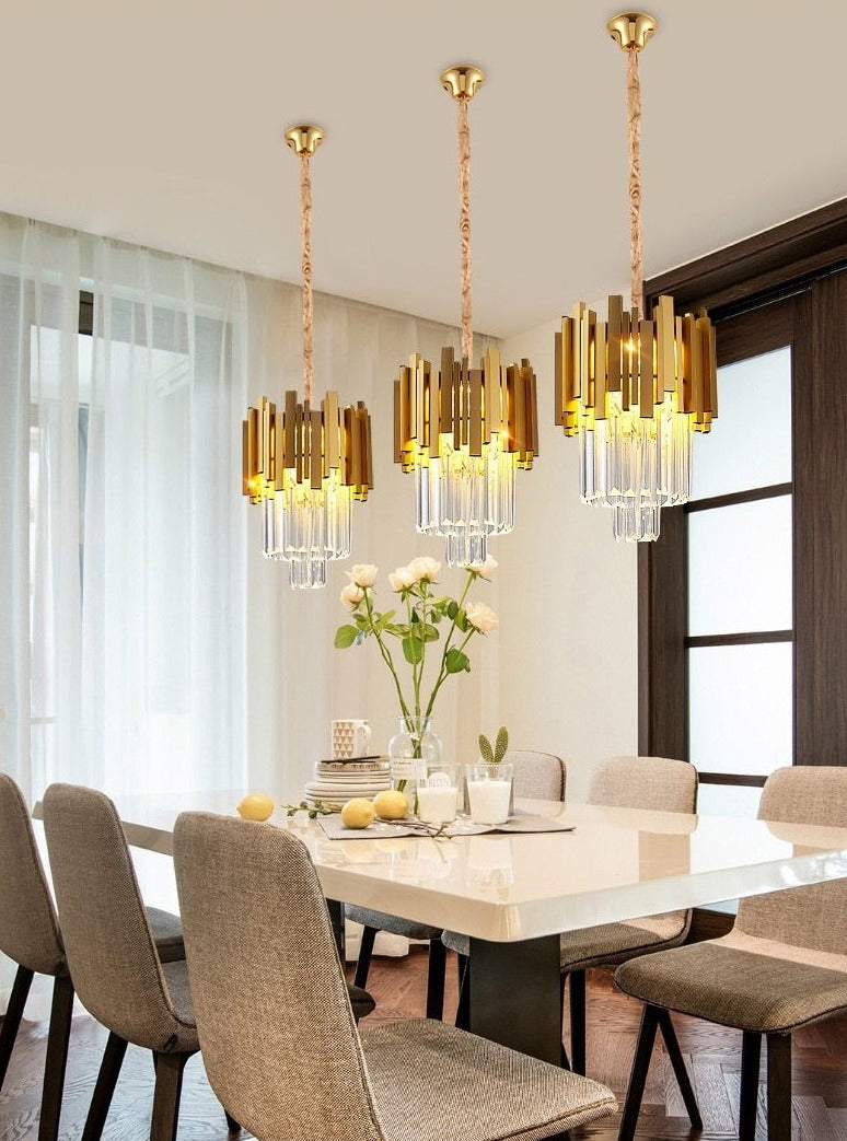 modern glass crystal pendant light for kitchens
