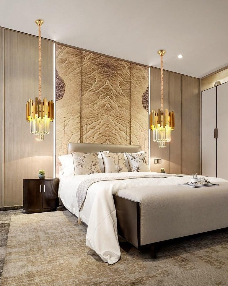 modern glass crystal pendant light for bedroom