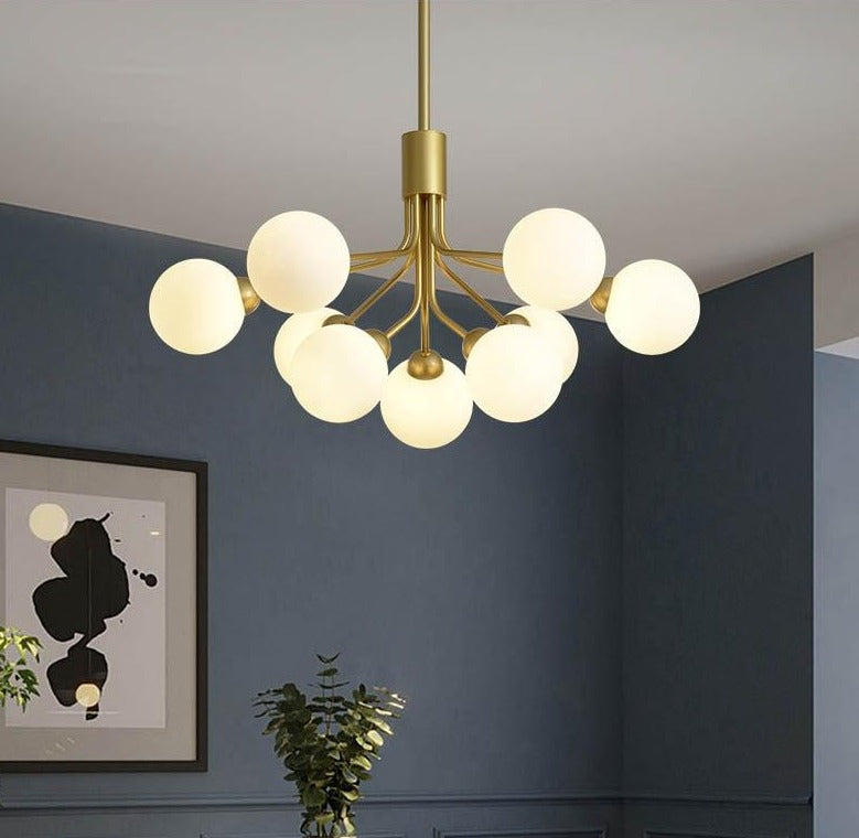 Elena - Lustre moderne en forme de globe en verre