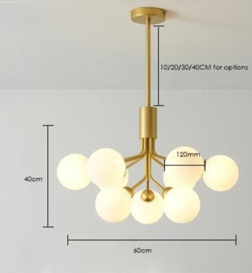 Elena - Lustre moderne en forme de globe en verre