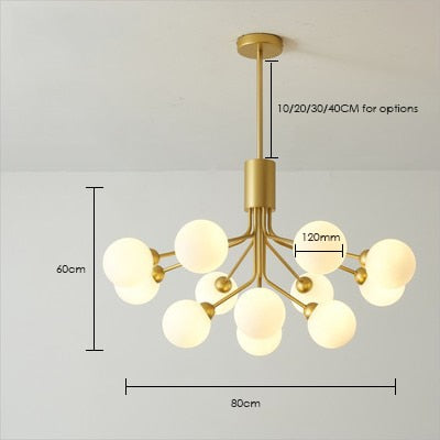 Elena - Lustre moderne en forme de globe en verre
