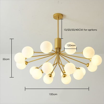Elena - Lustre moderne en forme de globe en verre