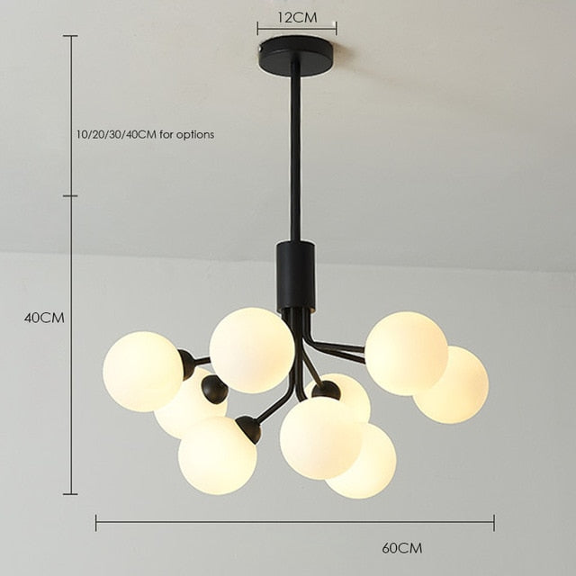 Elena - Lustre moderne en forme de globe en verre