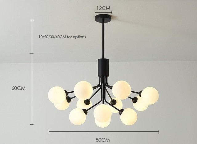 Elena - Lustre moderne en forme de globe en verre