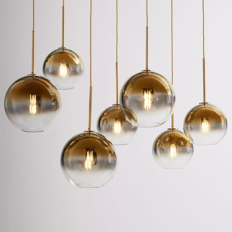 gold clear glass pendant light for kitchen