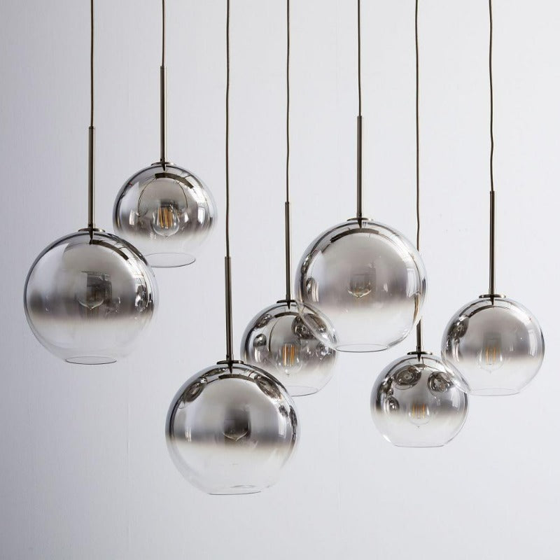 silver clear glass pendant lights
