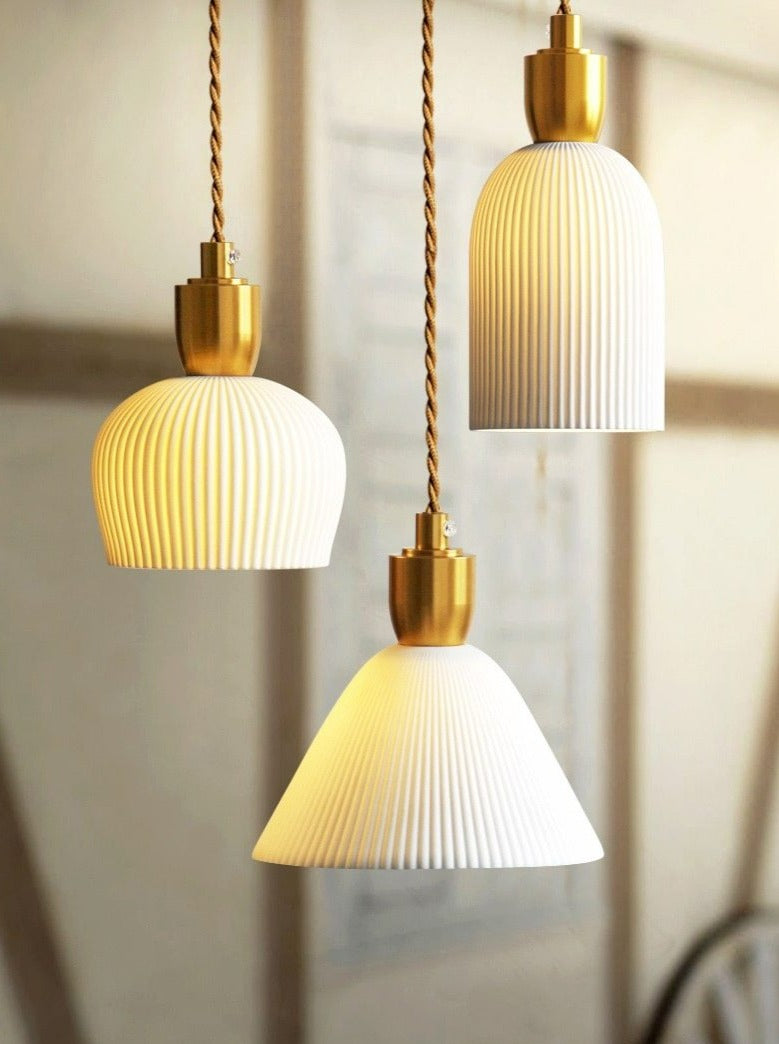 Classic brass ceramic pendant lights