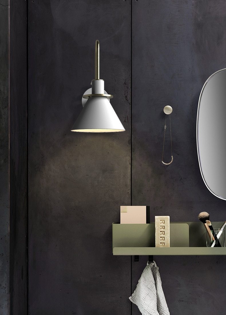 White Salena modern wall sconce for master bathroom