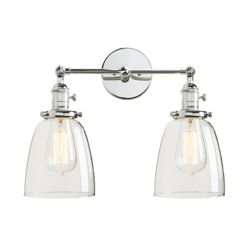 Chrome Vintage Two-Bulb Wall Sconce