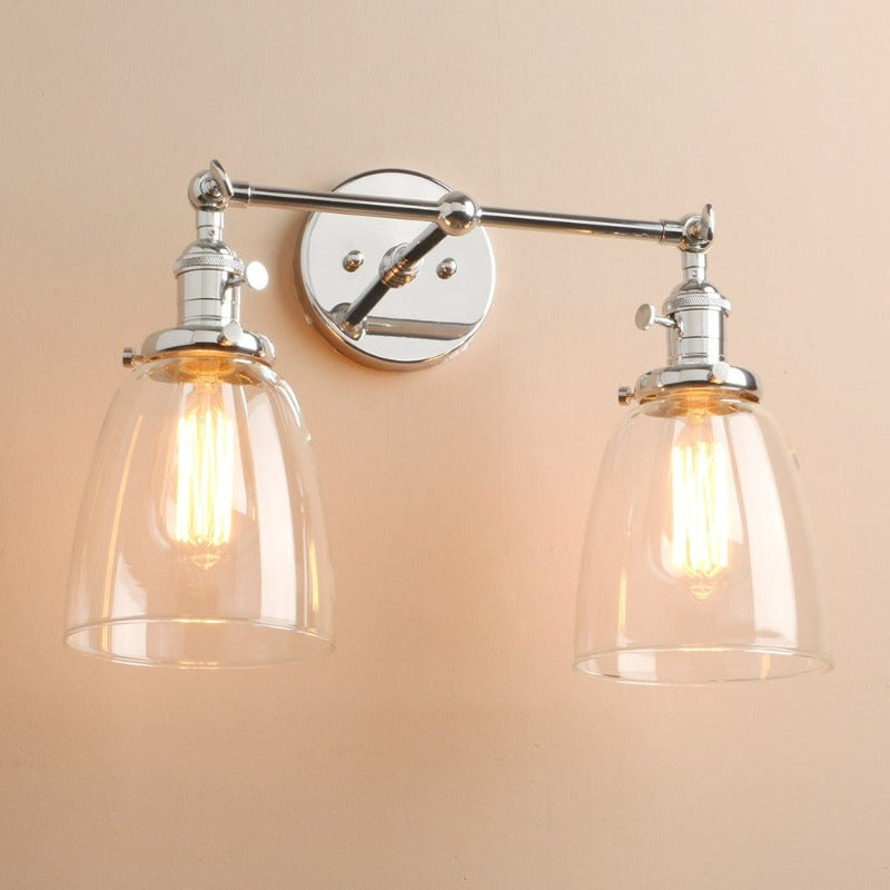 Aplique de pared vintage Wilson de dos focos