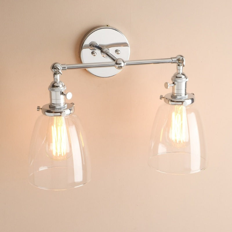 Aplique de pared vintage Wilson de dos focos
