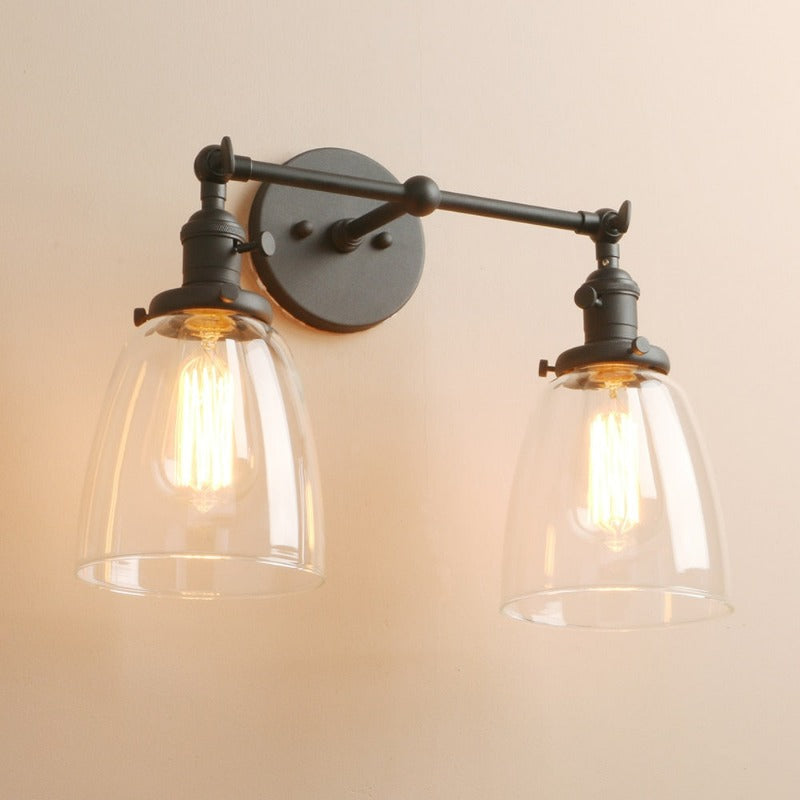 Aplique de pared vintage Wilson de dos focos